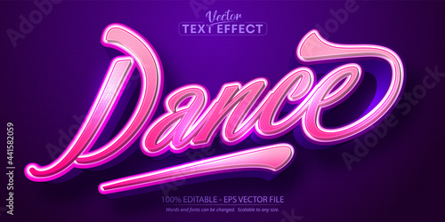 Dance text, calligraphic style editable text effect