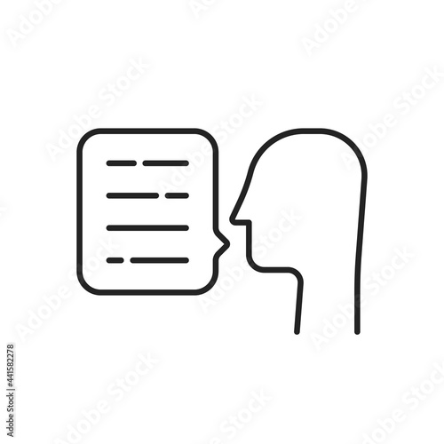 simple storyteller icon with thin line bubble