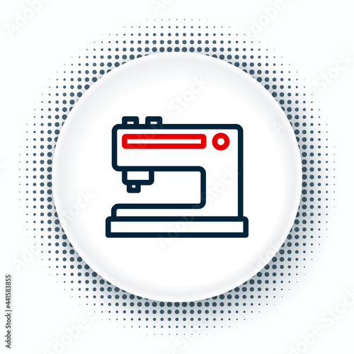 Line Sewing machine icon isolated on white background. Colorful outline concept. Vector