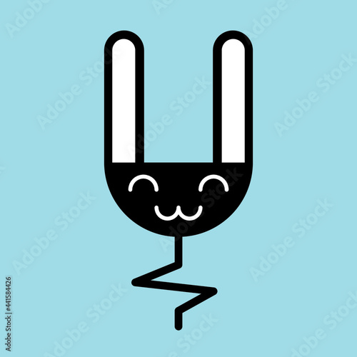 Charger in the shape of a happy bunny. Suitable for use for electronic business or other technology.