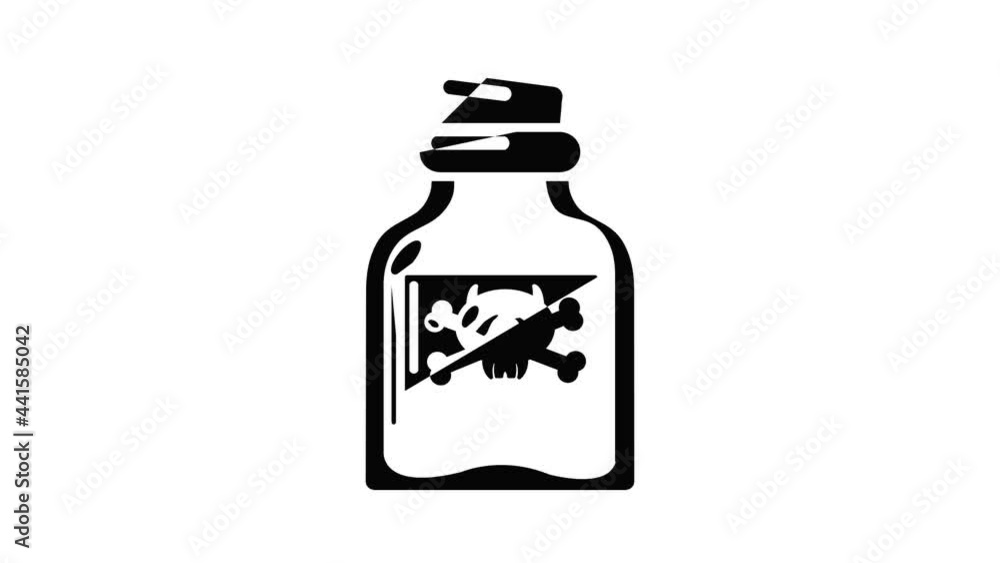 Toxin bottle icon animation simple best object on white