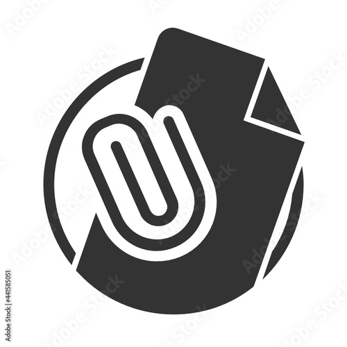 Attachment , Document solid icon.