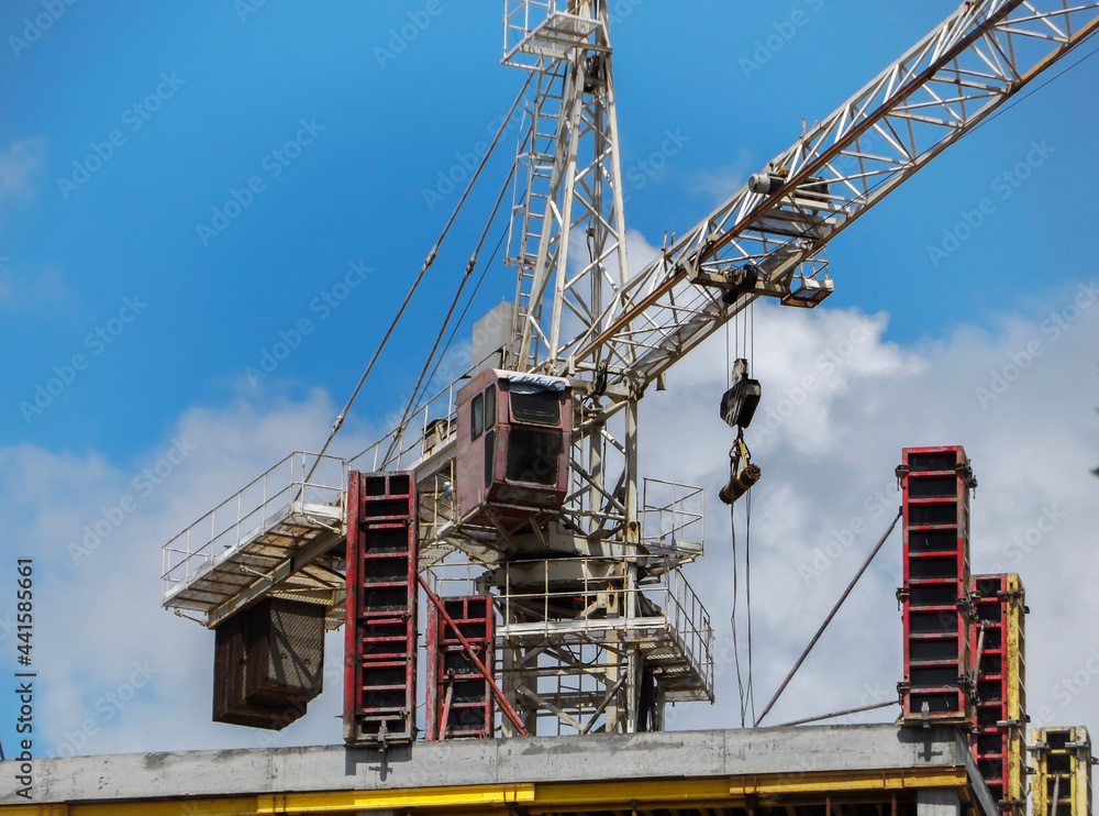 Tower crane. Lifting crane. Construction site. Kazakhstan. 2021. Tower crane. Lifting crane. Construction site. Kazakhstan. 2021.