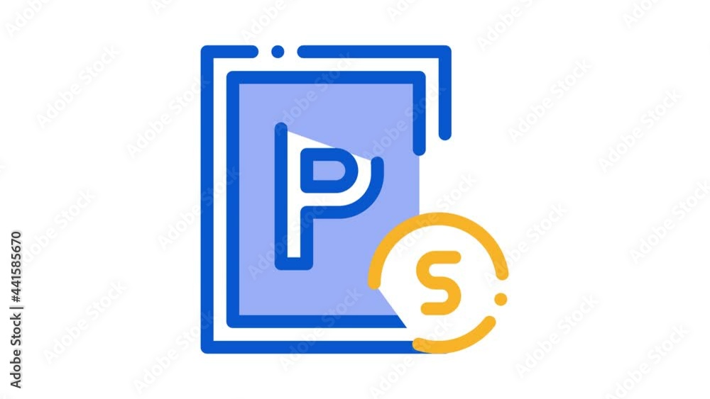 Parking Fee Icon Animation. color Parking Fee animated icon on white background Parking Fee Icon Animation. color Parking Fee animated icon on white background