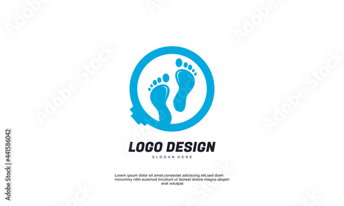stock vector abstract foot colorful on icon circle logo minimalist template using modern