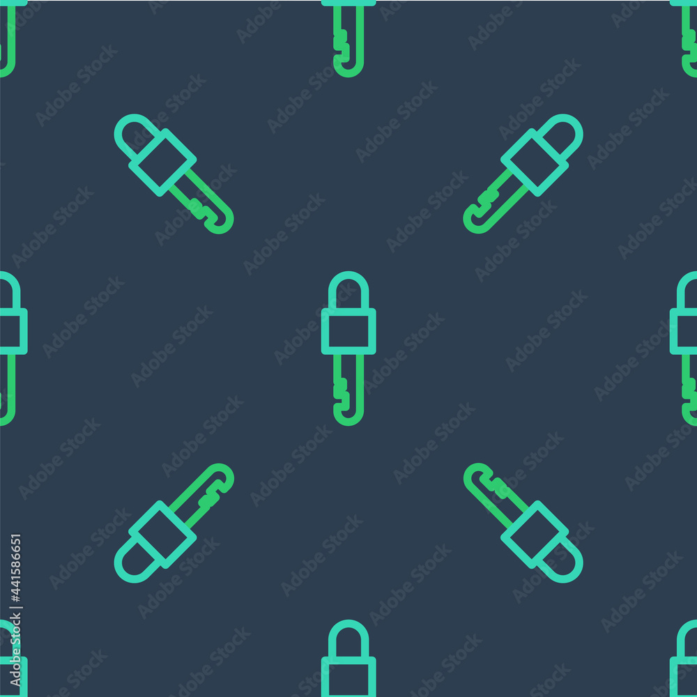 Line Locked key icon isolated seamless pattern on blue background. Vector Line Locked key icon isolated seamless pattern on blue background. Vector