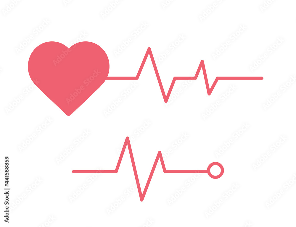 Red heartbeat line icon. Pulse Rate Monitor. on white background. Vector illustration. Red heartbeat line icon. Pulse Rate Monitor. on white background. Vector illustration.