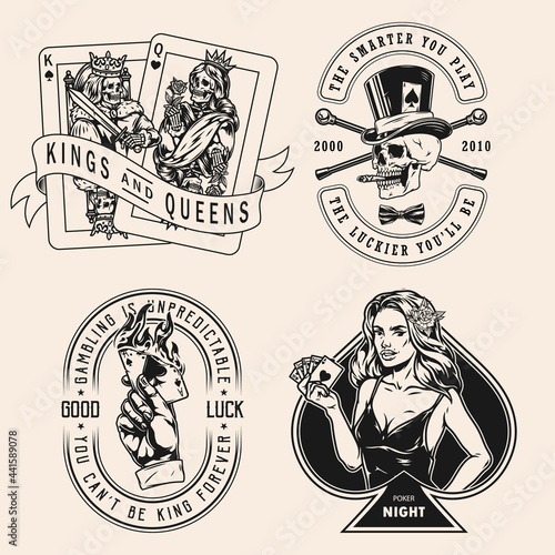Casino monochrome vintage prints