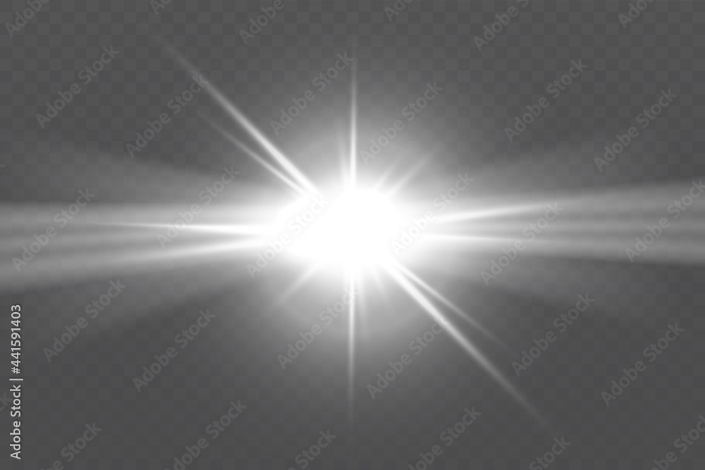 Magical illustration with a bright golden flash on a transparent background Magical illustration with a bright golden flash on a transparent background