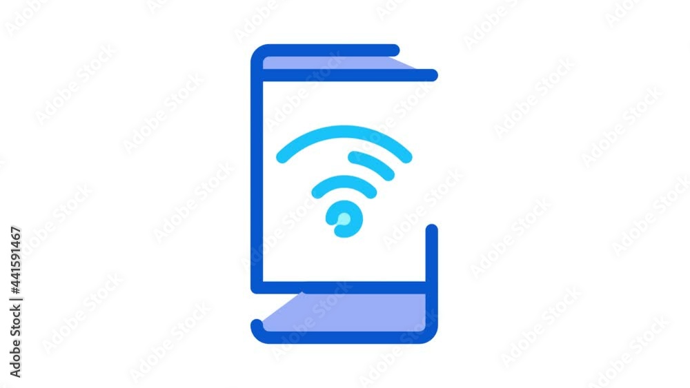 Smartphone Wi-Fi Connection Icon Animation. color Smartphone Wi-Fi Connection animated icon on white background Smartphone Wi-Fi Connection Icon Animation. color Smartphone Wi-Fi Connection animated icon on white background