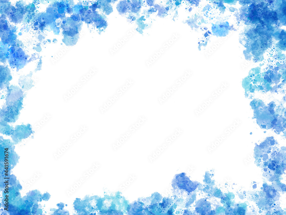 Abstract blue watercolor background with white space. Abstract blue watercolor background with white space.