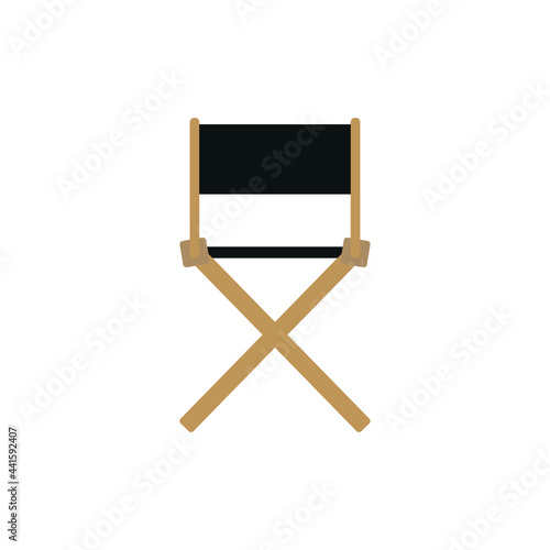 Movie director chair icon on white background