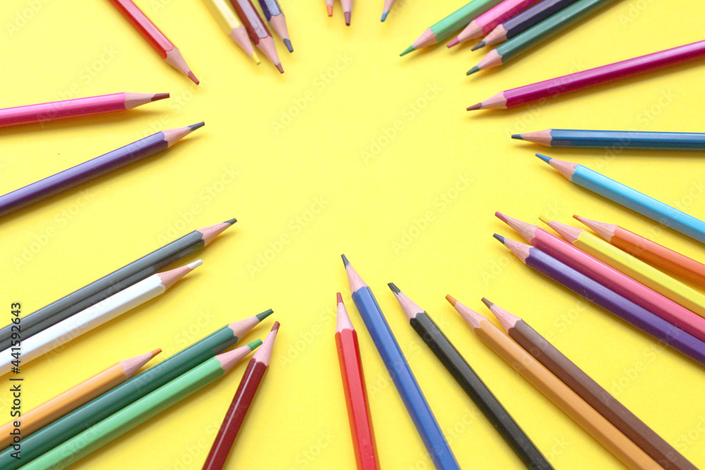 Fototapeta premium pencils on white background