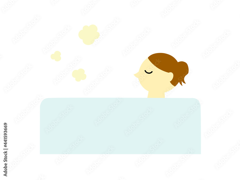 お風呂につかる女性