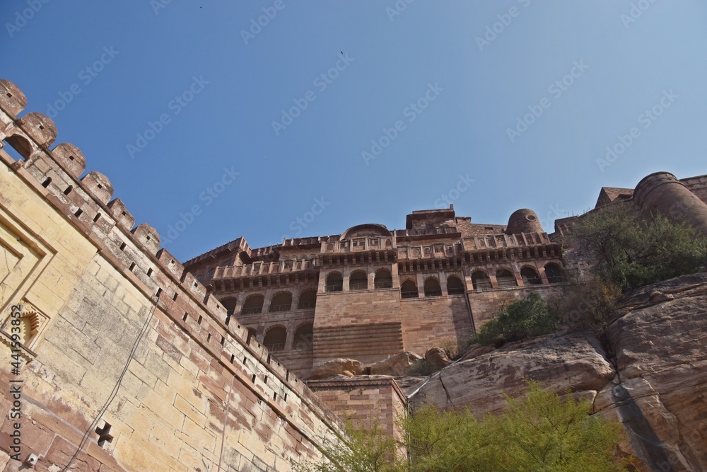 Interior and Exterior of The Mehrangarh Fort, Jodhpur, Rajasthan, India 