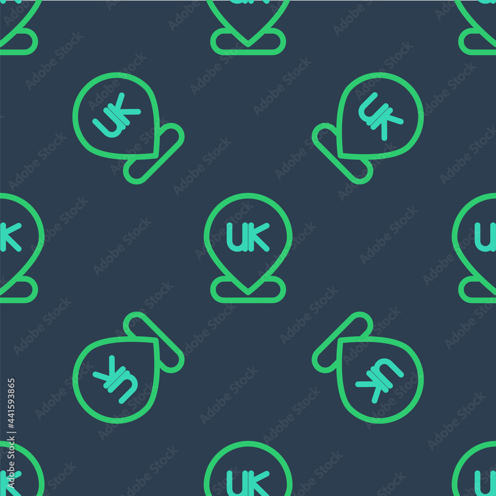 Line Location England icon isolated seamless pattern on blue background. Vector Line Location England icon isolated seamless pattern on blue background. Vector