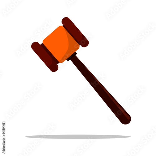 Judgment hammer icon. Auction power concept. auction court hammer