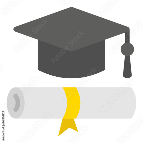 mortarboard flat icon