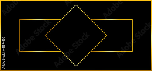 Abstract background with combination of gold-colored square and rectangular lines. Simple luxury, elegant and modern background. Vector editable