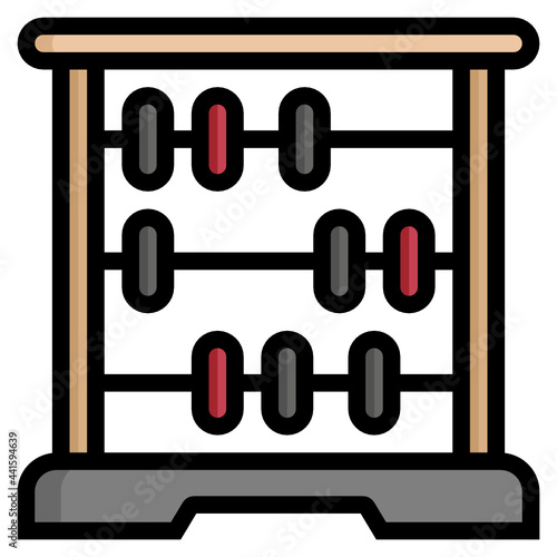 abacus line icon