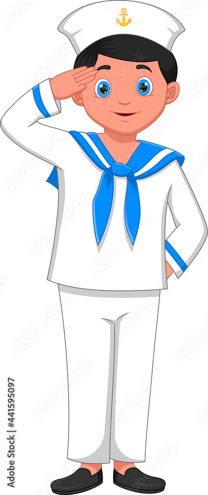 cartoon boy wearing navy sailor costume