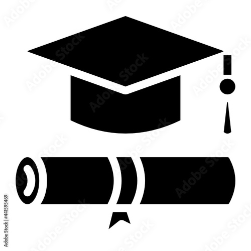 mortarboard glyph icon
