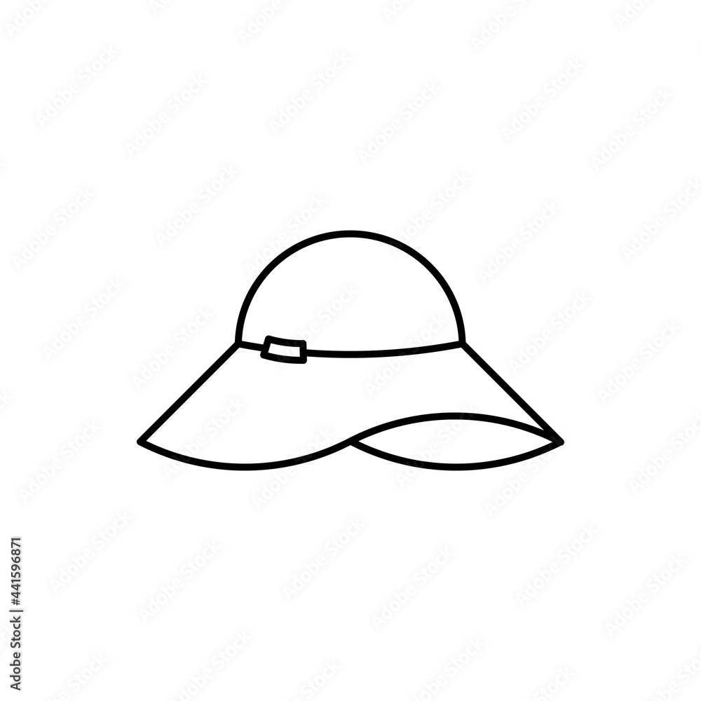 Pamela hat linear icon on white background Pamela hat linear icon on white background