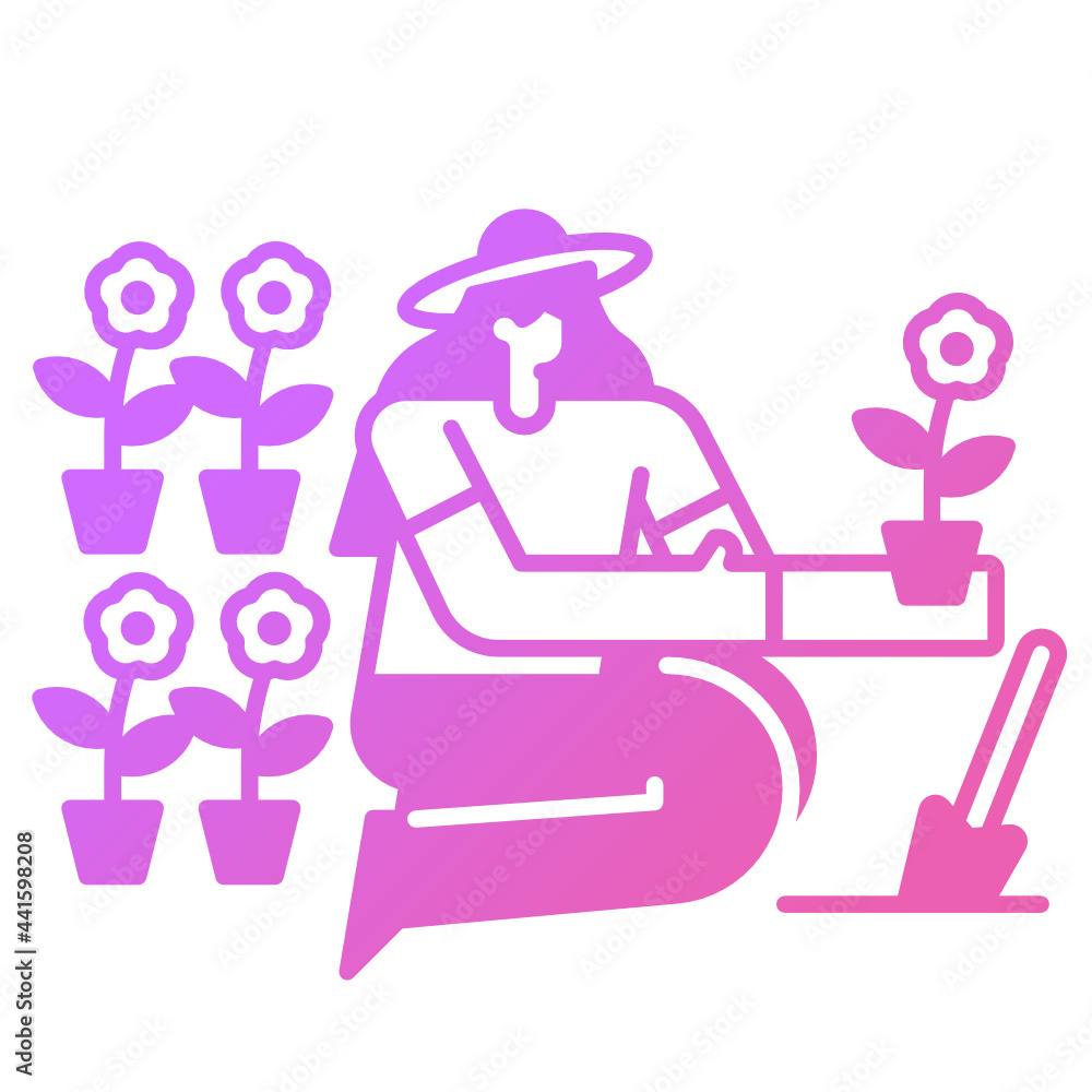 Woman gardening icon