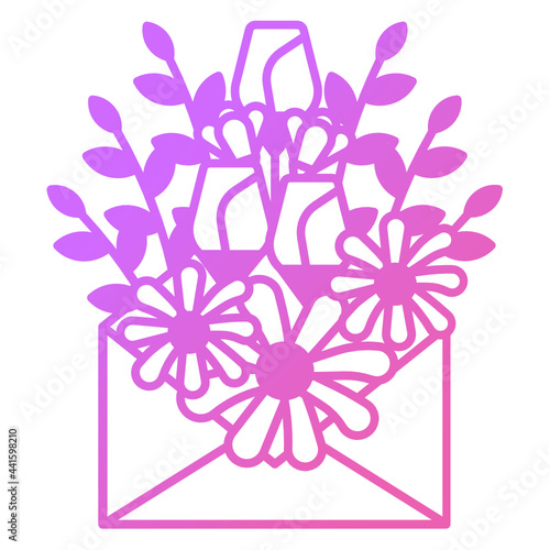 Flower delivery concept icon