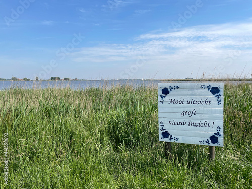 Obraz na płótnie Qoute sign at a lake around Nijhuizum w salonie