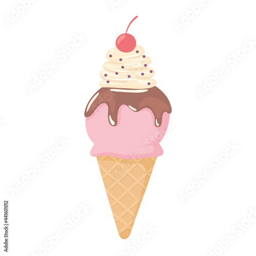 ice cream and cherry