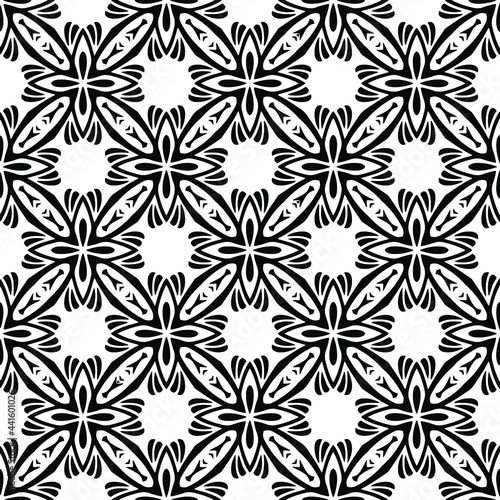 floral seamless pattern background.Geometric ornament for wallpapers and backgrounds. Black and whitepattern. 