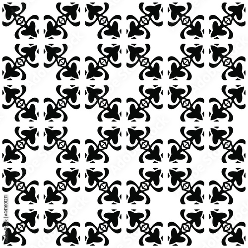 floral seamless pattern background.Geometric ornament for wallpapers and backgrounds. Black and white pattern. 