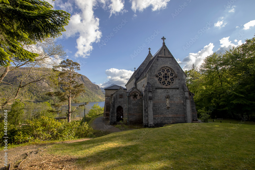St Mary and St Finnan Catholic Church in Glenfinnan, Scottish Highlands, UK
