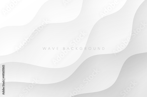 Abstract white and gray wavy shape layers on background. Modern and minimal curve pattern design. You can use it to cover brochure templates, posters, banner web, print ads, etc. Vector illustration © JE48