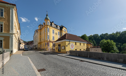 The medieval picturesque town Loket  Elbogen  in the western part of the Czech Republic
