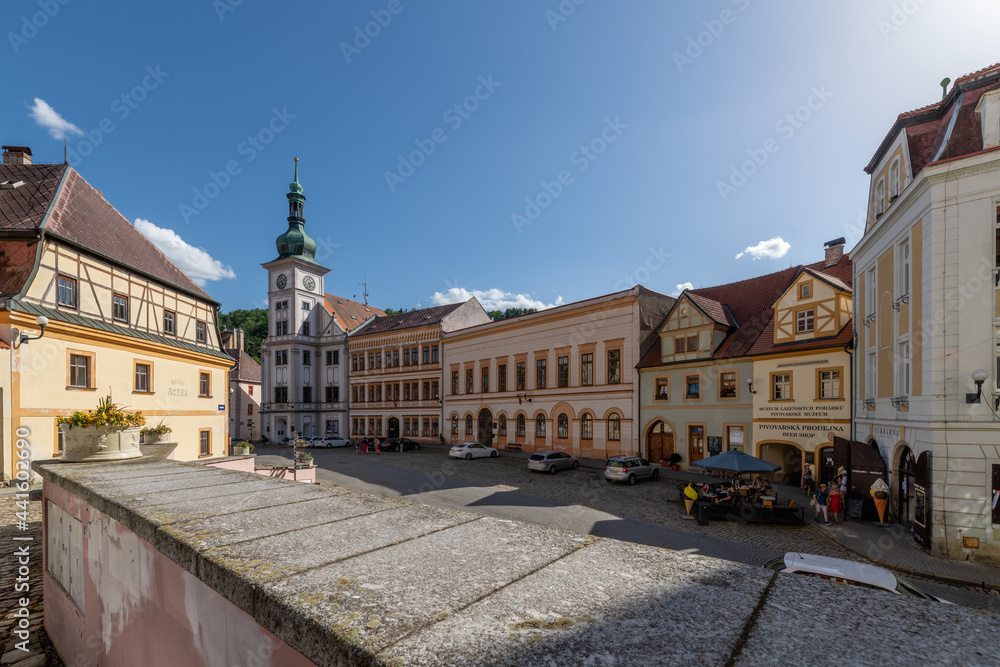 The medieval picturesque town Loket (Elbogen) in the western part of the Czech Republic The medieval picturesque town Loket (Elbogen) in the western part of the Czech Republic