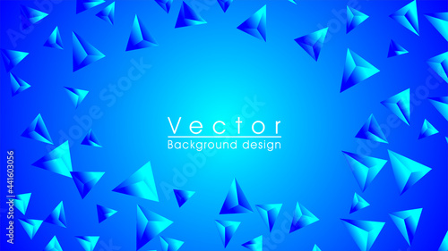 Fototapeta Naklejka Na Ścianę i Meble -  Abstract vector with diamond triangle, science, futuristic, energy technology concept. Digital image, stripes with blue light, speed and motion blur over blue background