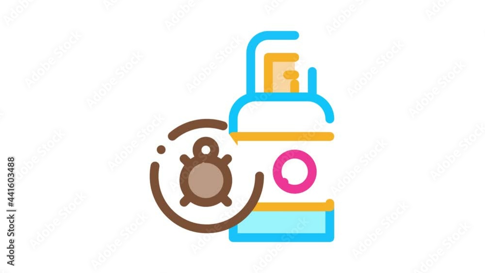 Flea Spray Icon Animation. color Flea Spray animated icon on white background