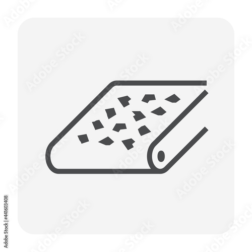 Mining processing industry vector icon. Industrial machine, equipment with conveyor belt. To transport, sorting and carry raw material from quarry i.e. ore, coal, rock to factory plant. 64x64 pixel.
