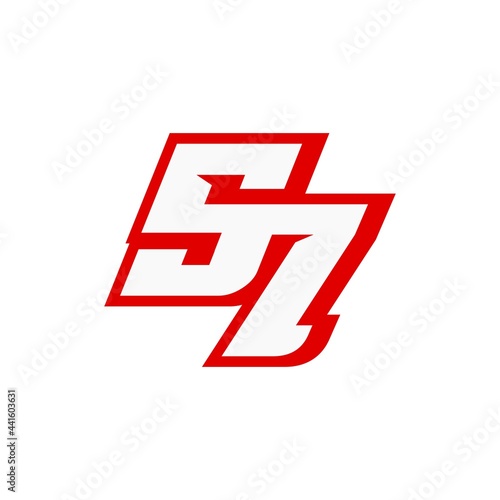 Racing star number 57 isolated on white background