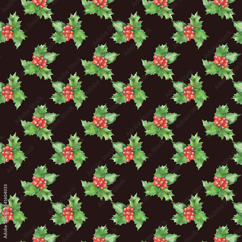 seamless pattern watercolor.Christmas seamless pattern.Winter digital paper. Wrapping paper seamless pattern watercolor.Christmas seamless pattern.Winter digital paper. Wrapping paper