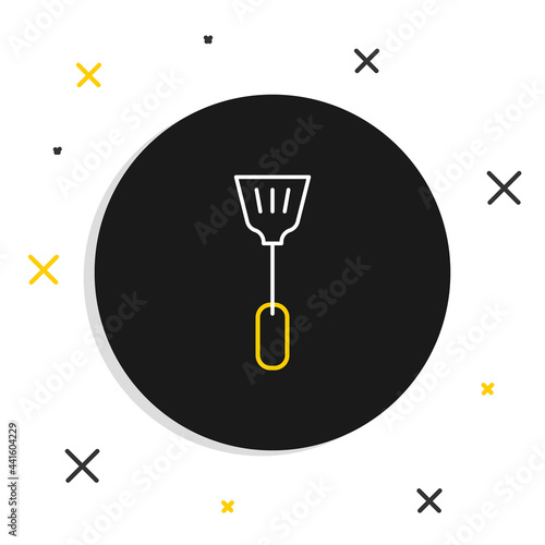 Line Fly swatter icon isolated on white background. Colorful outline concept. Vector