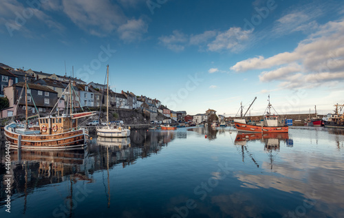 Boats in Mevagissey Harbour, Cornwall photo