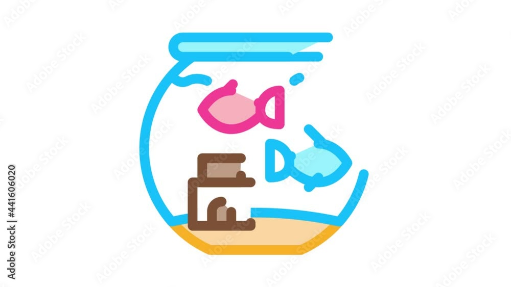 Aquarium Icon Animation. color Aquarium animated icon on white background Aquarium Icon Animation. color Aquarium animated icon on white background