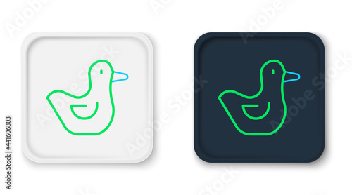 Line Rubber duck icon isolated on white background. Colorful outline concept. Vector