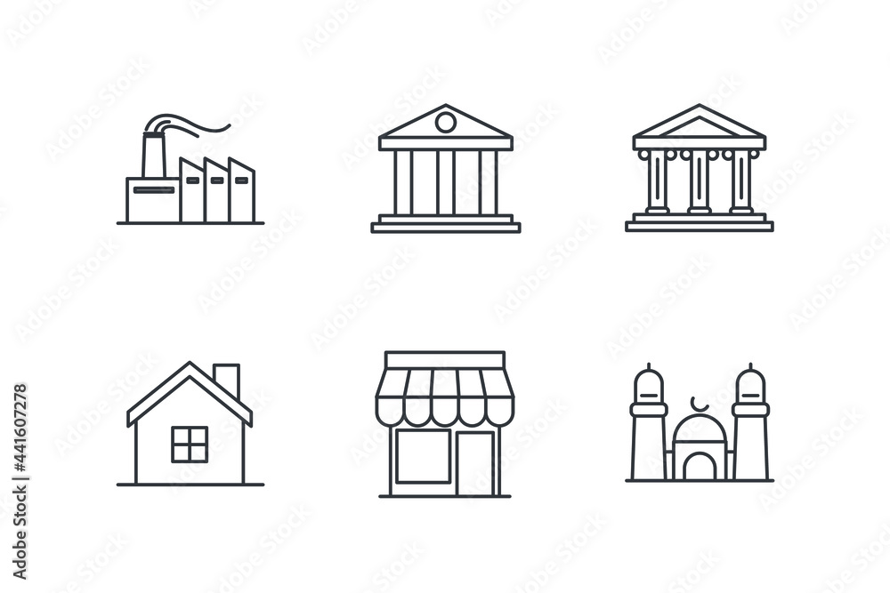 building set icon, isolated building set sign icon, vector illustration