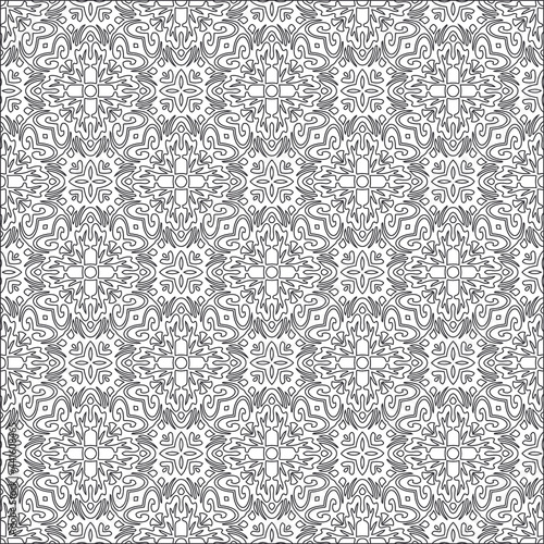 Vector geometric pattern. Repeating elements stylish background abstract ornament for wallpapers and backgrounds. Black and white colors