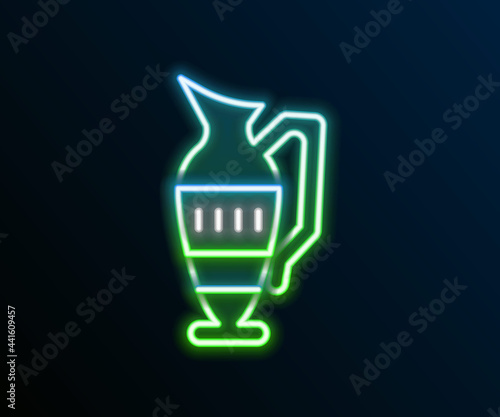 Glowing neon line Ancient amphorae icon isolated on black background. Colorful outline concept. Vector