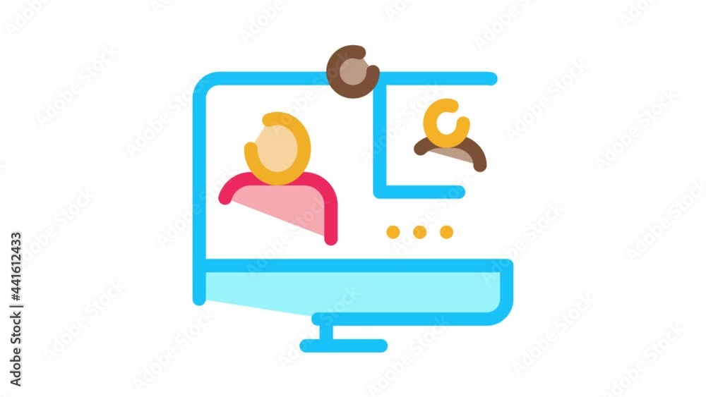 Student Personal Computer Icon Animation. color Student Personal Computer animated icon on white background Student Personal Computer Icon Animation. color Student Personal Computer animated icon on white background
